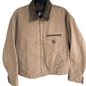 Vintage CARHART Black Denim Chore Jacket Button